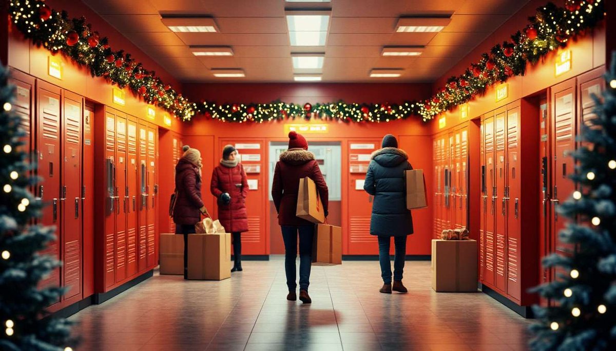 People sending holiday parcels at a Posti service point.